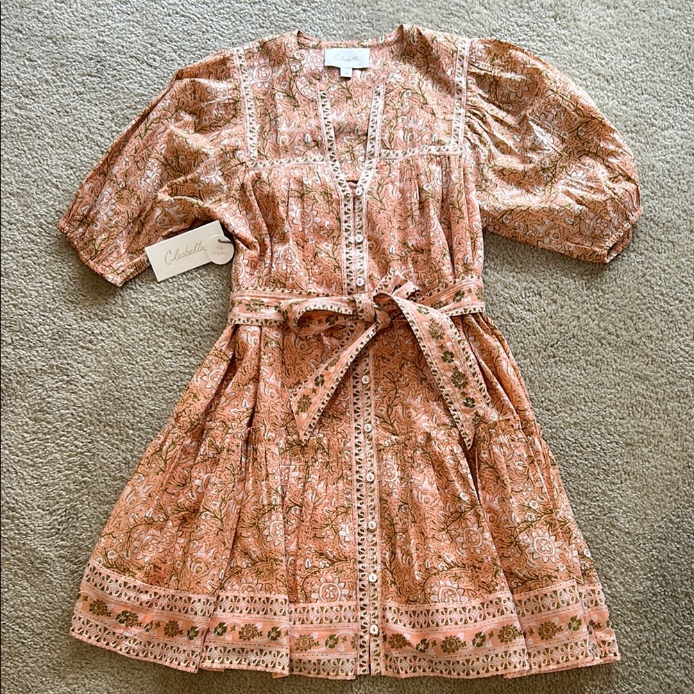 Cleobella Calista Floral Dress in Cecil Blush. Size XS. Fully lined. NWT